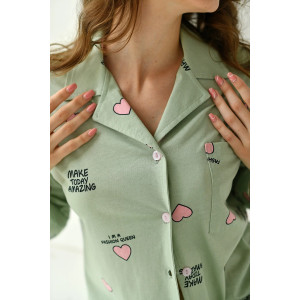 Пижама женская "Волшебство" 2130-К кулирка (последний размер) зеленый 48