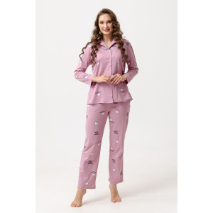 Пижама женская "Волшебство" 2130-К кулирка (последний размер) брусничный 44,50