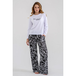 Пижама женская "Энимал" 2253-К трикотаж (последний размер) черно-белый 50,54