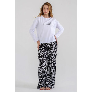 Пижама женская "Энимал" 2253-К трикотаж (последний размер) черно-белый 50,54