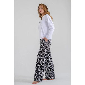 Пижама женская "Энимал" 2253-К трикотаж (последний размер) черно-белый 50,54