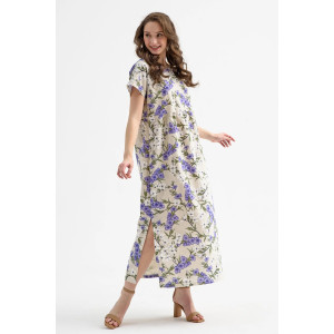 Платье женское 1921-П-л "Кострома 2" полулён (последний размер) фиолетовый 52