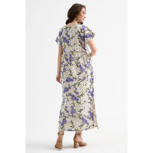 Платье женское 1921-П-л "Кострома 2" полулён (последний размер) фиолетовый 52