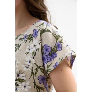 Платье женское 1921-П-л "Кострома 2" полулён (последний размер) фиолетовый 52