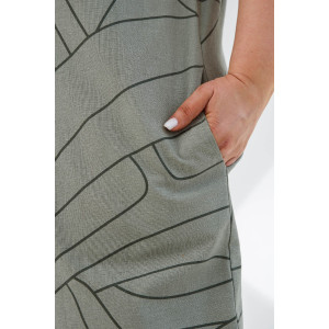 Платье женское 1929-П/л "Вологда" полулён (последний размер) хаки 50