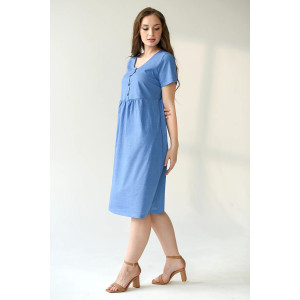 Платье женское 2094-К "Июль" кулирка (последний размер) голубой 46,52