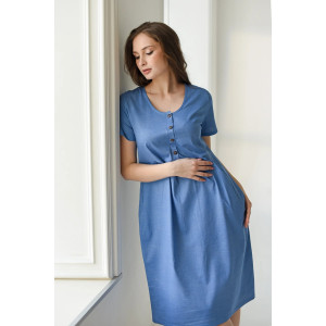 Платье женское 2094-К "Июль" кулирка (последний размер) голубой 46,52