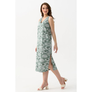 Сарафан женский "Луговые цветы" 2219-К трикотаж (последний размер) зеленый 50,56