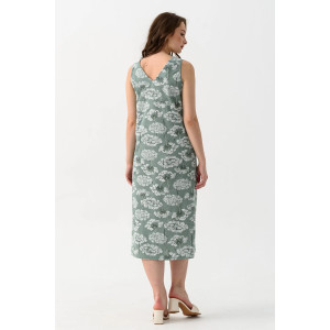 Сарафан женский "Луговые цветы" 2219-К трикотаж (последний размер) зеленый 50,56