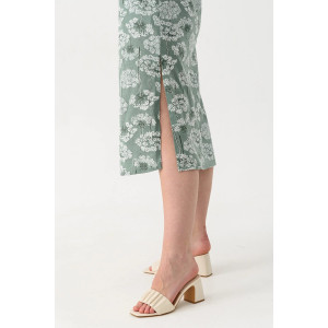 Сарафан женский "Луговые цветы" 2219-К трикотаж (последний размер) зеленый 50,56