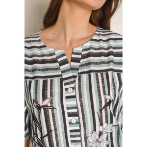 Халат женский 2040-К "Белый цвет" трикотаж (последний размер) петрольный 48