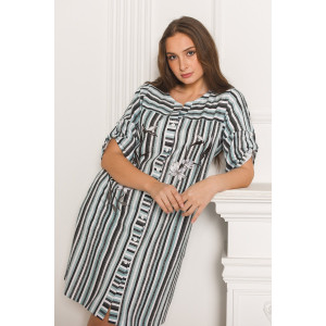 Халат женский 2040-К "Белый цвет" трикотаж (последний размер) петрольный 48