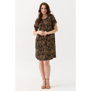 Халат женский 2041-К "Графика" трикотаж (последний размер) чернильный 50