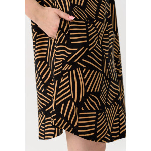 Халат женский 2041-К "Графика" трикотаж (последний размер) чернильный 50