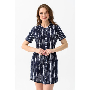 Халат женский "Белла" 952-К трикотаж (последний размер) темно-синий 50