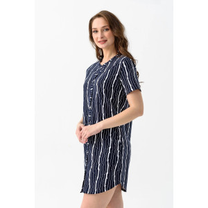 Халат женский "Белла" 952-К трикотаж (последний размер) темно-синий 50