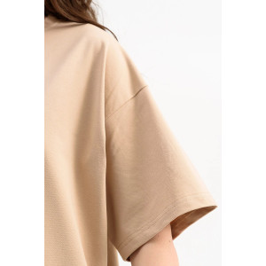 Футболка женская 2212-К "Оверсайз. Шик" трикотаж (последний размер) бежевый 50