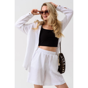 Шорты женские "Муслин" 2342-Мус муслин (последний размер) белый 48