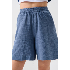Шорты женские "Муслин" 2342-Мус муслин (последний размер) индиго 54