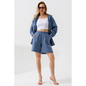 Шорты женские "Муслин" 2342-Мус муслин (последний размер) индиго 54