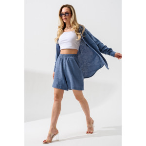 Шорты женские "Муслин" 2342-Мус муслин (последний размер) индиго 54