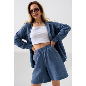 Шорты женские "Муслин" 2342-Мус муслин (последний размер) индиго 54