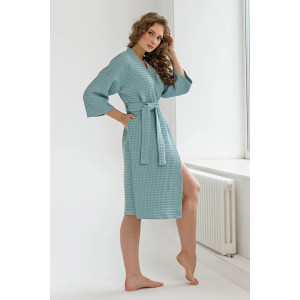 Халат женский "Кимоно" 2159-Ваф вафельное полотно (последний размер) мятный 50,52