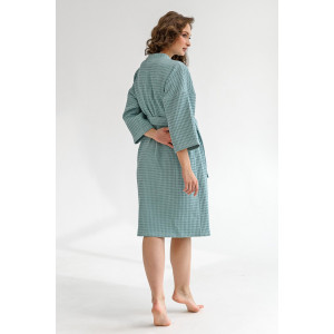 Халат женский "Кимоно" 2159-Ваф вафельное полотно (последний размер) мятный 50,52