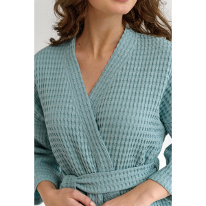 Халат женский "Кимоно" 2159-Ваф вафельное полотно (последний размер) мятный 50,52