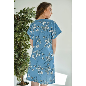 Халат женский 2119-К "Весна" кулирка (последний размер) синий 48,52,54,56