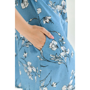 Халат женский 2119-К "Весна" кулирка (последний размер) синий 48,52,54,56