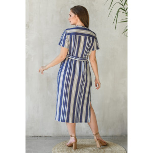 Халат женский 1615-К "Лютики" кулирка (последний размер) синий 50,54