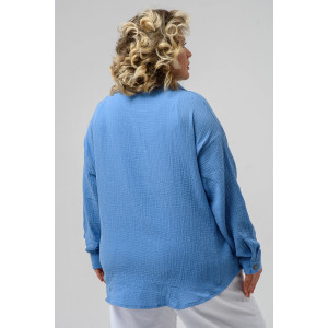 Рубашка женская "Муслин" 2315-Мус муслин (последний размер) васильковый 46,52,54