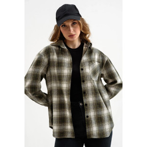 Рубашка женская 2288-Ф "Имидж" фланель (последний размер) хаки 54