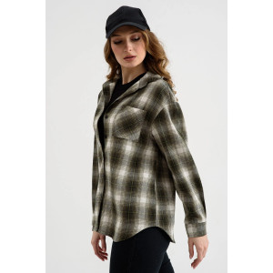 Рубашка женская 2288-Ф "Имидж" фланель (последний размер) хаки 54