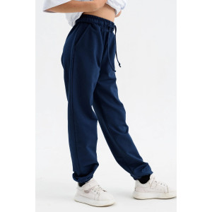 Брюки детские 2243-Фут "Спорт" футер 2-х нитка (последний размер) синий 32