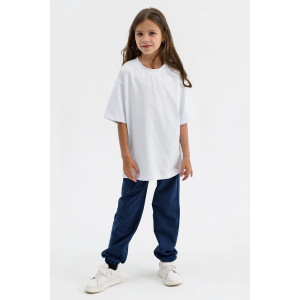 Брюки детские 2243-Фут "Спорт" футер 2-х нитка (последний размер) синий 32