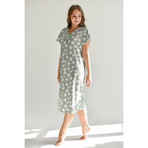 Сорочка женская 1724-К "Полянка" (рукав) кулирка (последний размер) графит 50