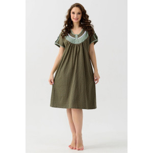 Сорочка женская "Цветочек" 16-К трикотаж (последний размер) темно-зеленый 54