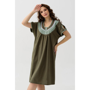 Сорочка женская "Цветочек" 16-К трикотаж (последний размер) темно-зеленый 54