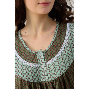 Сорочка женская "Цветочек" 16-К трикотаж (последний размер) темно-зеленый 54