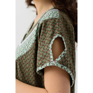 Сорочка женская "Цветочек" 16-К трикотаж (последний размер) темно-зеленый 54