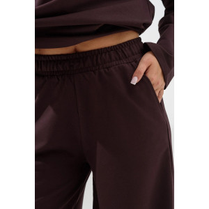 Костюм двойка женский 2370-Фут "Палаццо" футер (последний размер) шоколадный 50,52,56