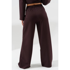 Костюм двойка женский 2370-Фут "Палаццо" футер (последний размер) шоколадный 50,52,56