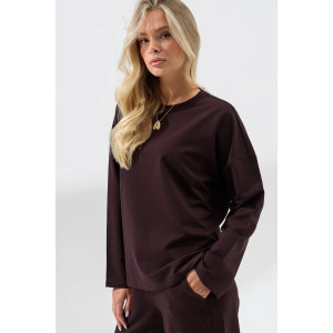 Костюм двойка женский 2370-Фут "Палаццо" футер (последний размер) шоколадный 50,52,56