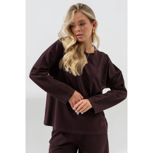 Костюм двойка женский 2370-Фут "Палаццо" футер (последний размер) шоколадный 50,52,56