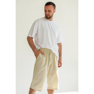 Бриджи мужские "Льняные" 2104-П/л полулен (последний размер) экрю 46