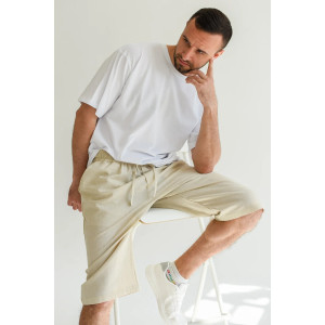 Бриджи мужские "Льняные" 2104-П/л полулен (последний размер) экрю 46