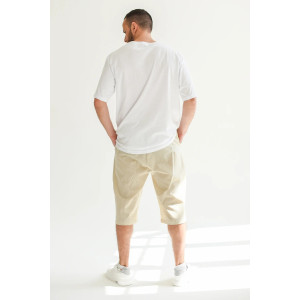 Бриджи мужские "Льняные" 2104-П/л полулен (последний размер) экрю 46