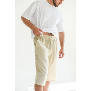 Бриджи мужские "Льняные" 2104-П/л полулен (последний размер) экрю 46